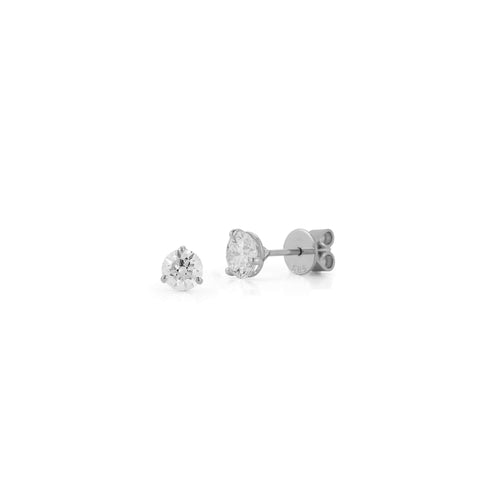 White Gold-6^Diamond Stud Earrings - DRD Diamond Solitaire Studs 0.60 Ct. Total Weight in White Gold. Martini Setting