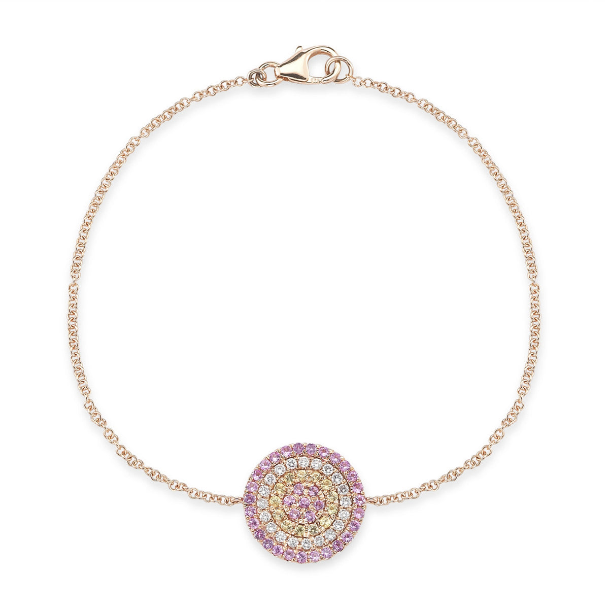 Rose Gold,Light Pink Sapphire^1 Evil Eye Bracelets: Carly Michelle Evil Eye Diamond Bracelet