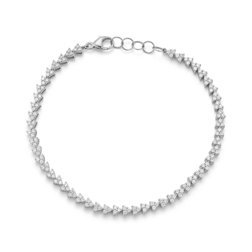 White Gold-1^Diamond Tennis Bracelets: DRD Trio Tennis Bracelet in White Gold