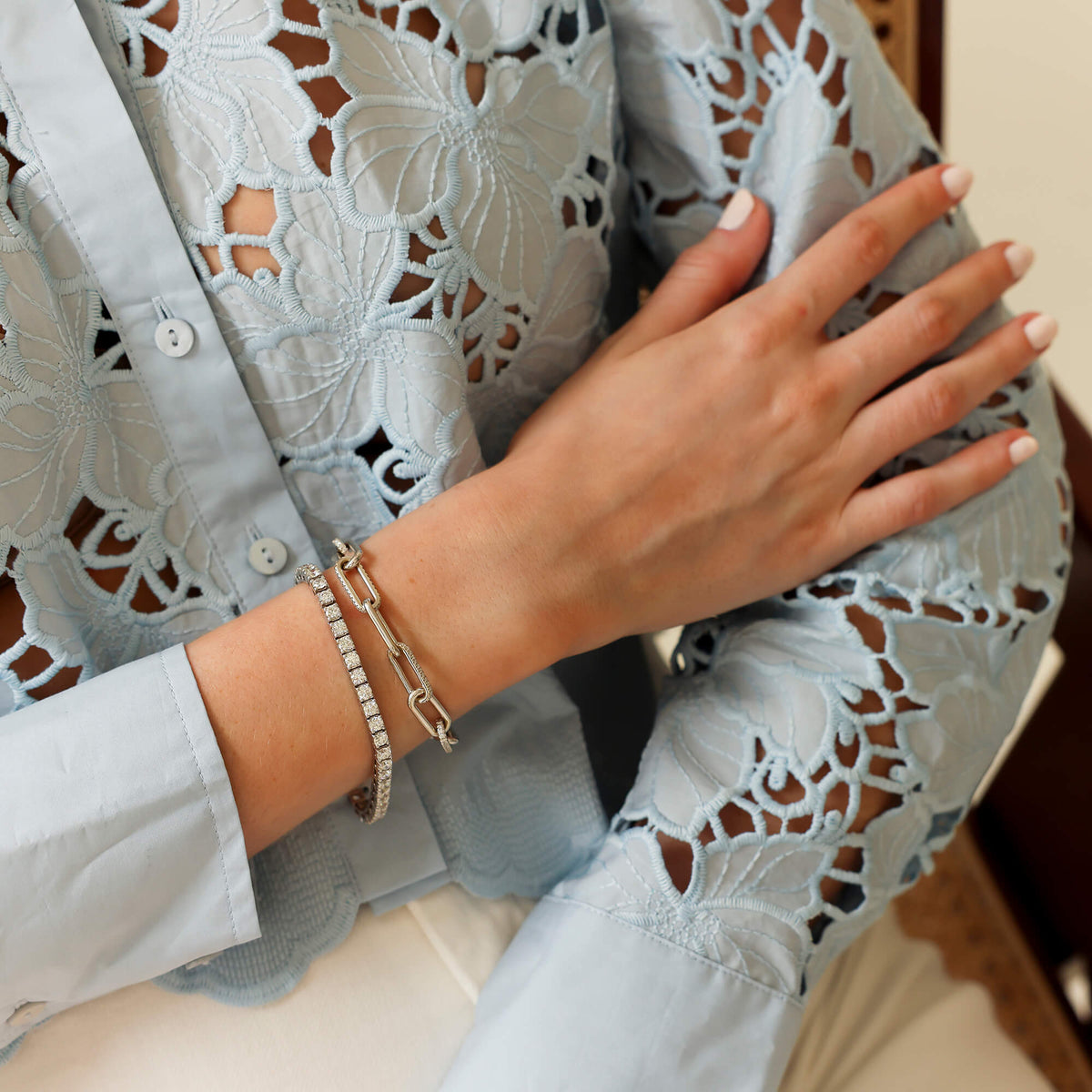 White Gold-2^Diamond Tennis Bracelets DRD 10.00 Ct. Total Weight Tennis Bracelet in White Gold