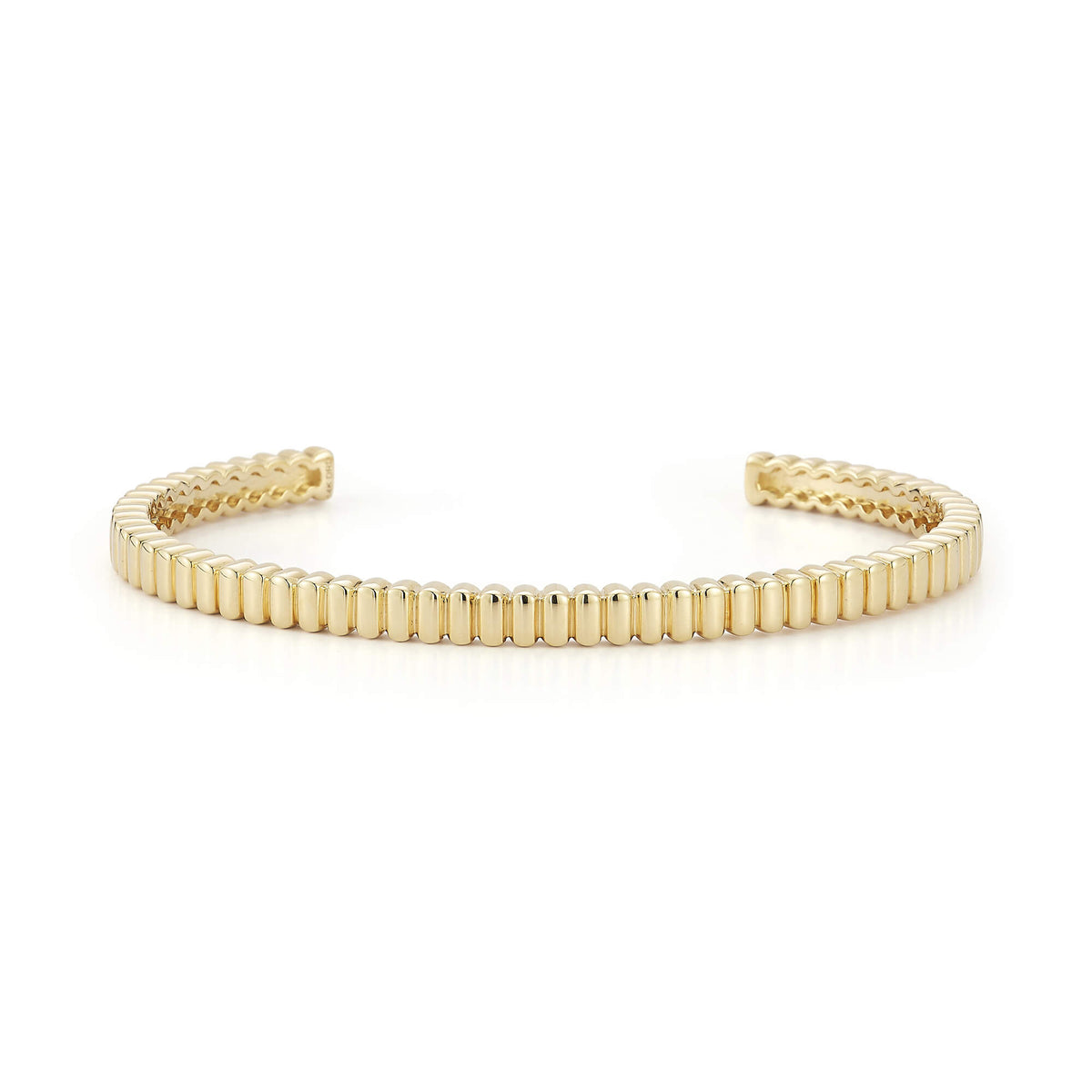 Yellow Gold-1^Gold Cuff Bracelets: Melody Eden Gold Bar Cuff in Yellow Gold