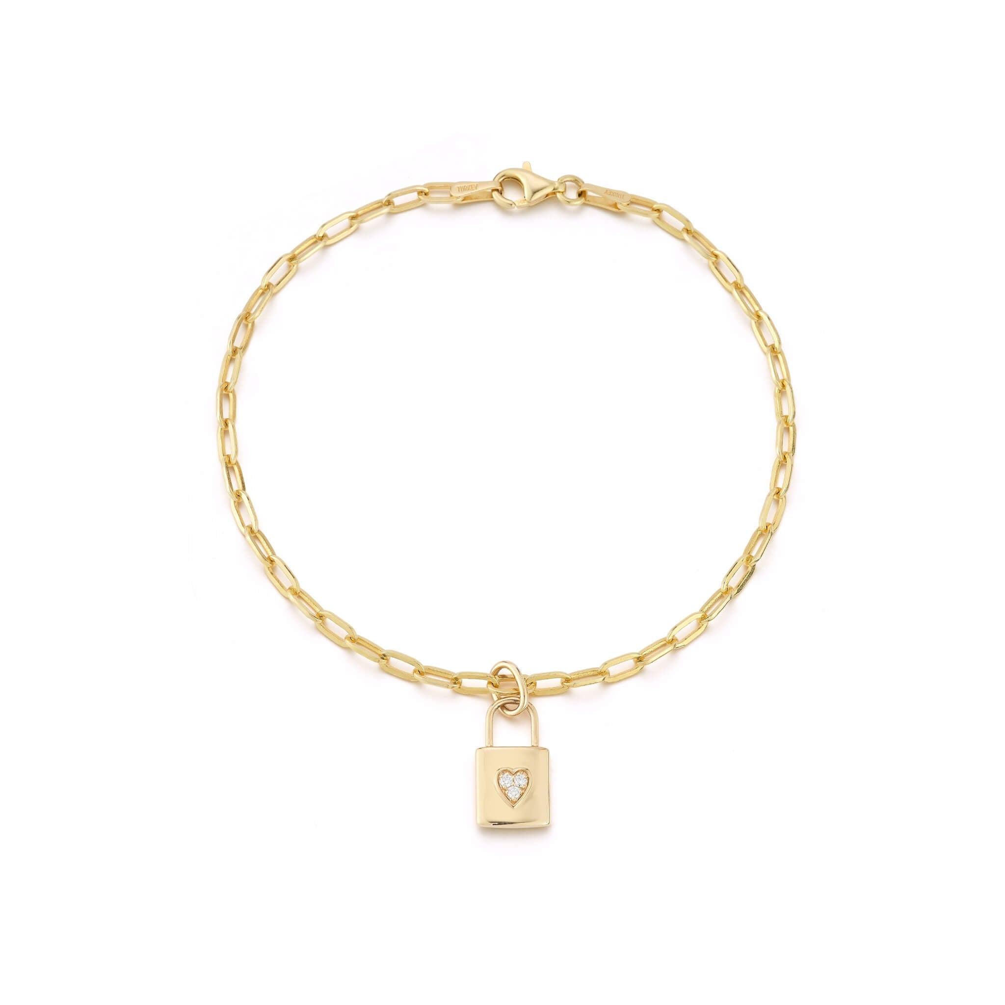 DRD 19th Anniversary Lock Charm Paperclip Bracelet | Dana Rebecca
