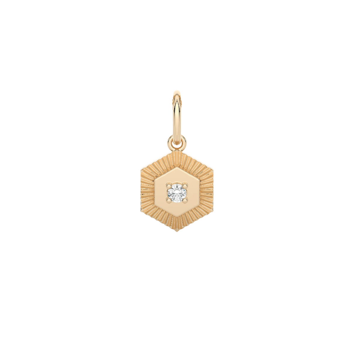 Rose Gold-1^Designer Diamond Necklaces: DRD Diamond Hexagon Charm
in Rose Gold