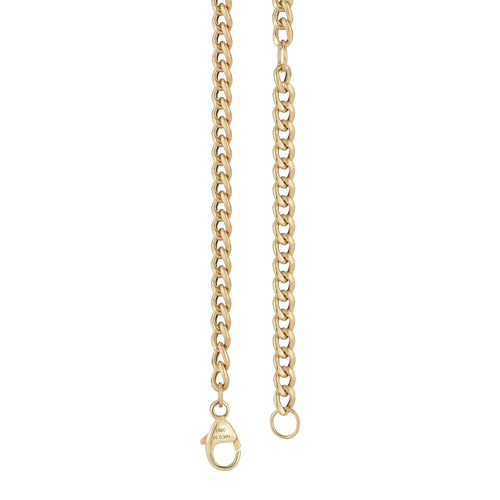 Yellow Gold-2^Diamond Bar Necklaces: Lauren Joy Cuban Chain Necklace in Yellow Gold