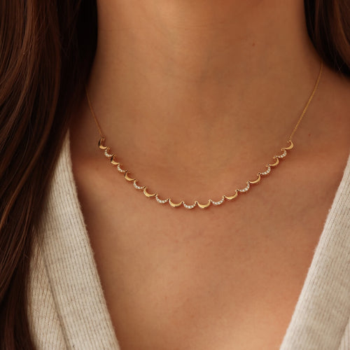 Yellow Gold-2^Diamond Tennis Necklaces: DRD 2025 6 Day Necklace Advent Calendar in Yellow Gold