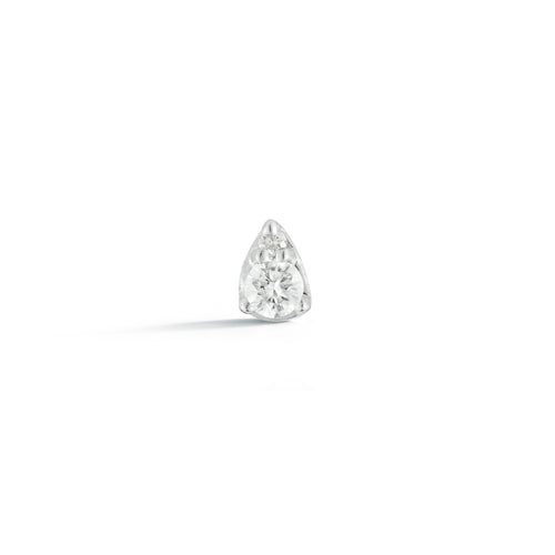White Gold-1^Teardrop Diamond Earrings: Sophia Ryan Single Petite Teardrop Stud in White Gold