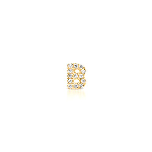 Yellow Gold,B^1 -Sydney Morgan for Syd Strong Single Initial Single Earring in Yellow Gold