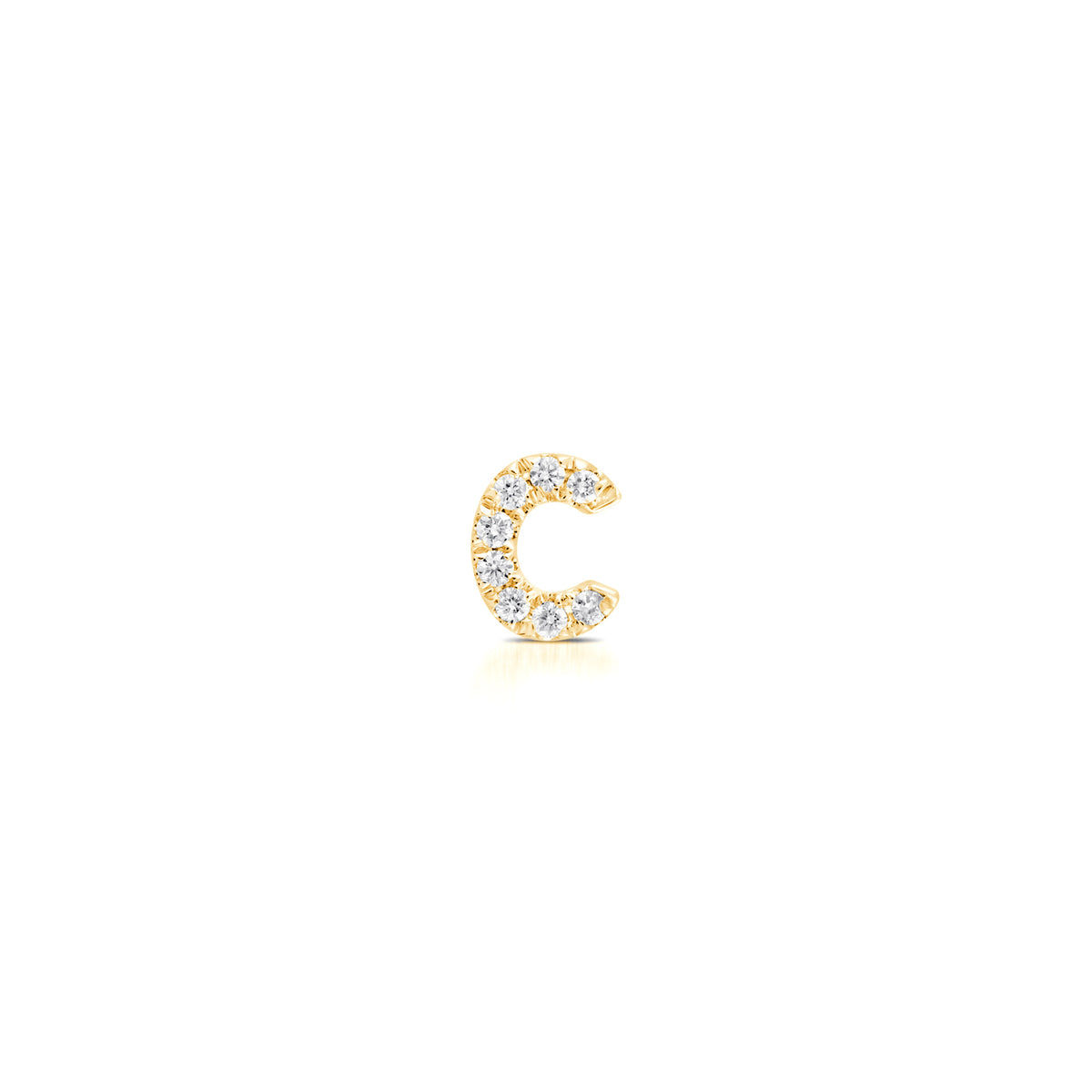 Yellow Gold,C^1 - Sydney Morgan for Syd Strong Single Initial Single Earring in Yellow Gold