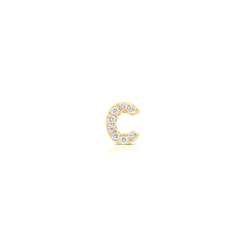 Yellow Gold,C^1 - Sydney Morgan for Syd Strong Single Initial Single Earring in Yellow Gold