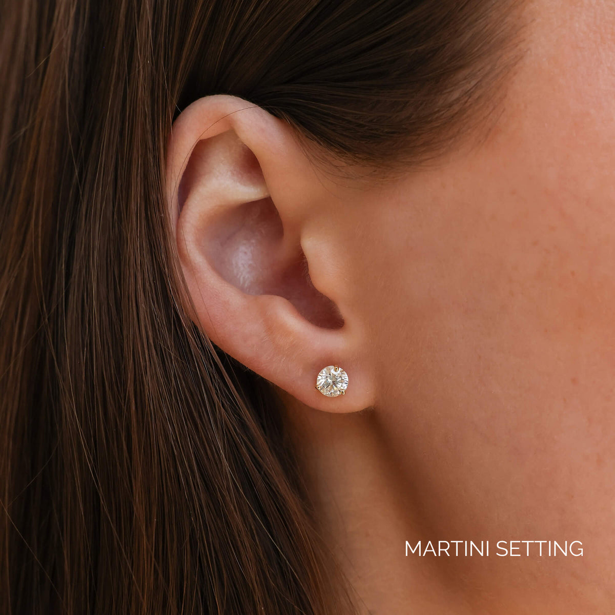 Yellow Gold-5^Diamond Stud Earrings - DRD Diamond Solitaire Studs 1.00 Ct. Total Weight in Yellow Gold