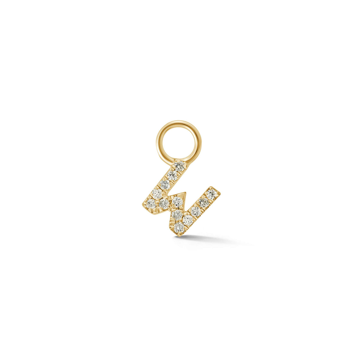 Yellow Gold,W-7^Designer Diamond Huggies: DRD Initial Earring Charm in Yellow Gold