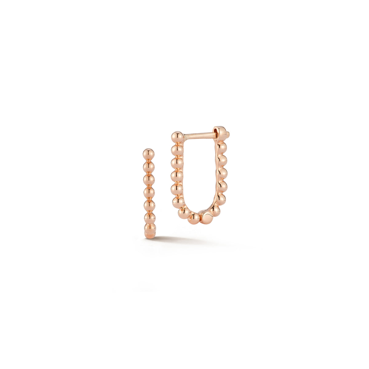 Rose Gold^1-Gold Hoop Earrings: Poppy Rae U Hoop in Rose Gold