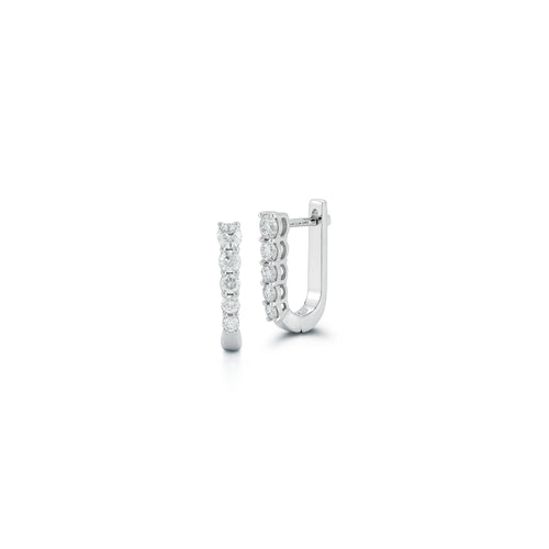 White Gold^1-Diamond Hoop Earrings: Ava Bea Medium Graduating Hoop in White Gold