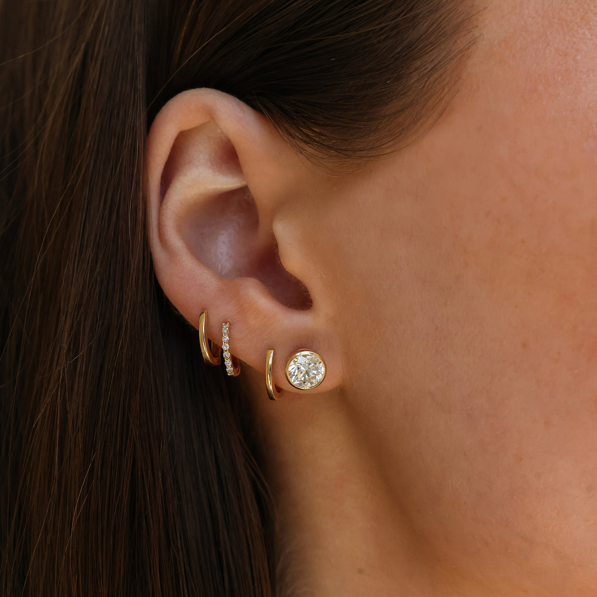 White Gold-5^Designer Diamond Studs: DRD Diamond Solitaire Studs 1.80 Ct. Total Weight in White Gold