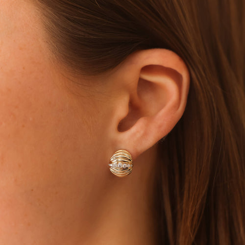 Rose Gold-2^Diamond Huggie Earrings: Teddi Paige Large Huggies In Rose Gold