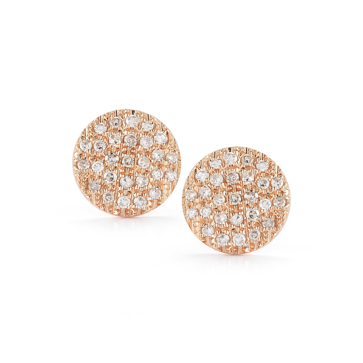 Rose Gold-1^Designer Stud Earrings: Lauren Joy Medium Disc Studs in Rose Gold