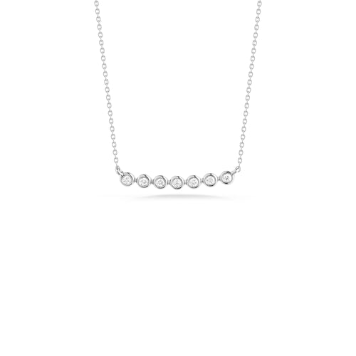 White Gold-1^Diamond Bar Necklaces: Lulu Jack Bezel Bar Diamond Necklace in White Gold