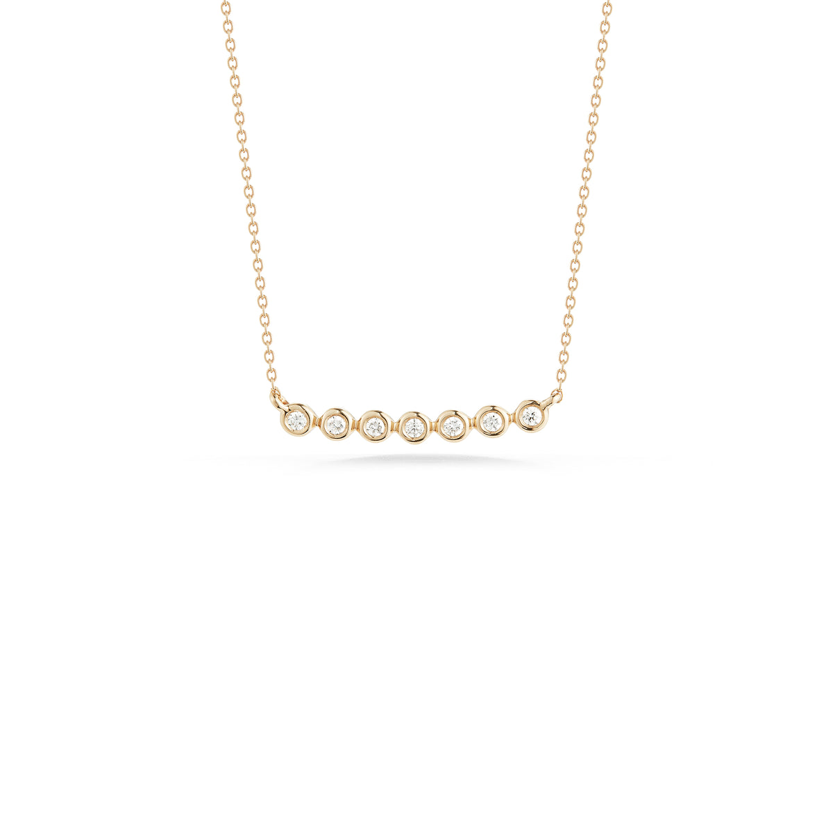Yellow Gold-1^Diamond Bar Necklaces: Lulu Jack Bezel Bar Diamond Necklace in Yellow Gold