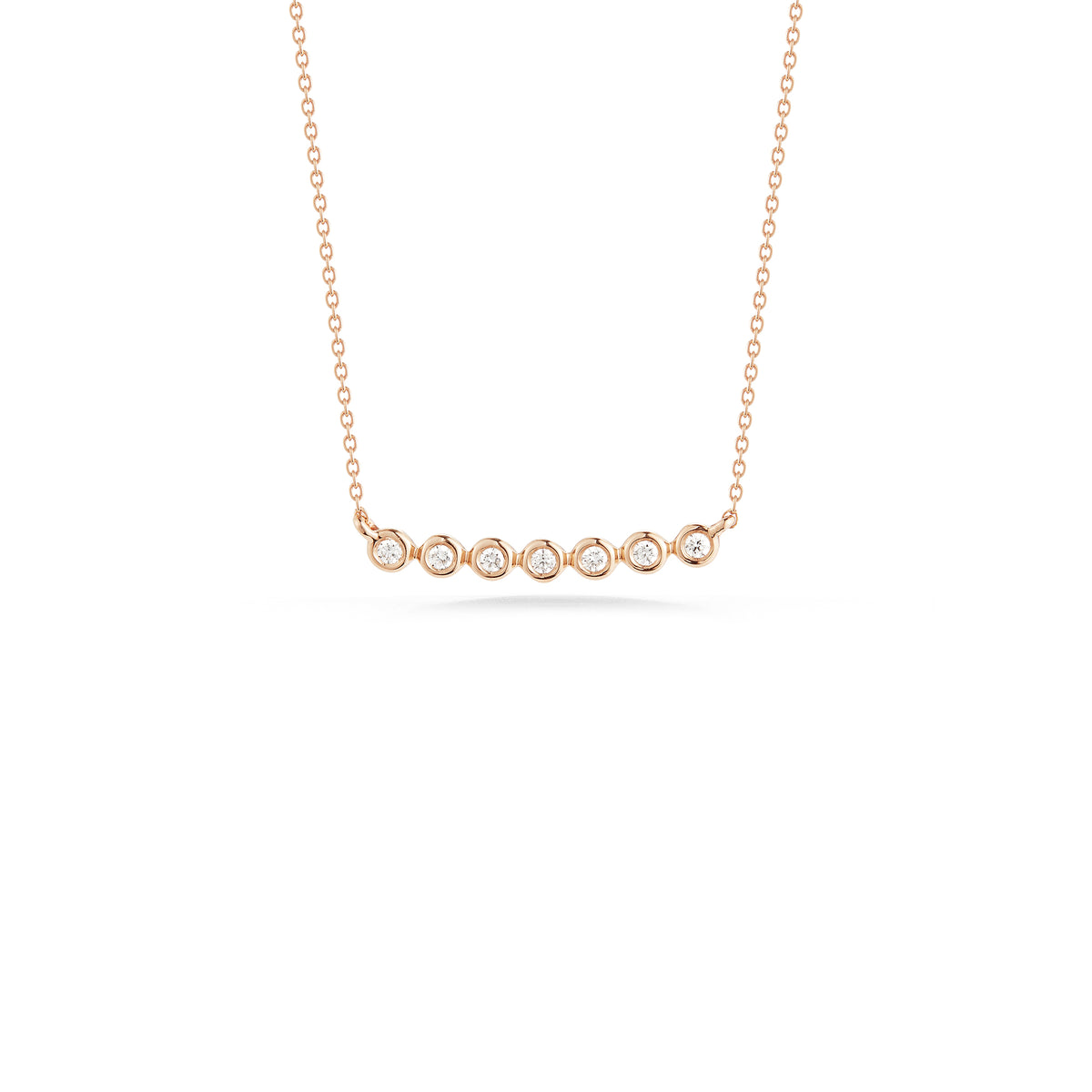 Rose Gold-1^Diamond Bar Necklaces: Lulu Jack Bezel Bar Diamond Necklace in Rose Gold