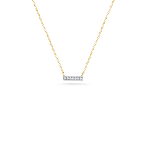 Yellow Gold-1^Diamond Bar Necklaces: Sylvie Rose Diamond Gold Bar Necklace in Yellow Gold