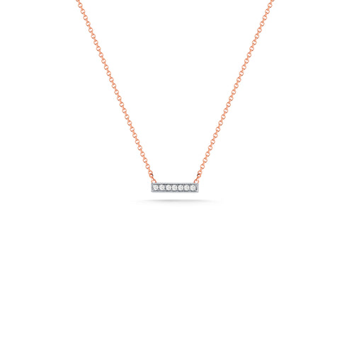 Rose Gold-1^Diamond Bar Necklaces: Sylvie Rose Diamond Gold Bar Necklace in Rose Gold