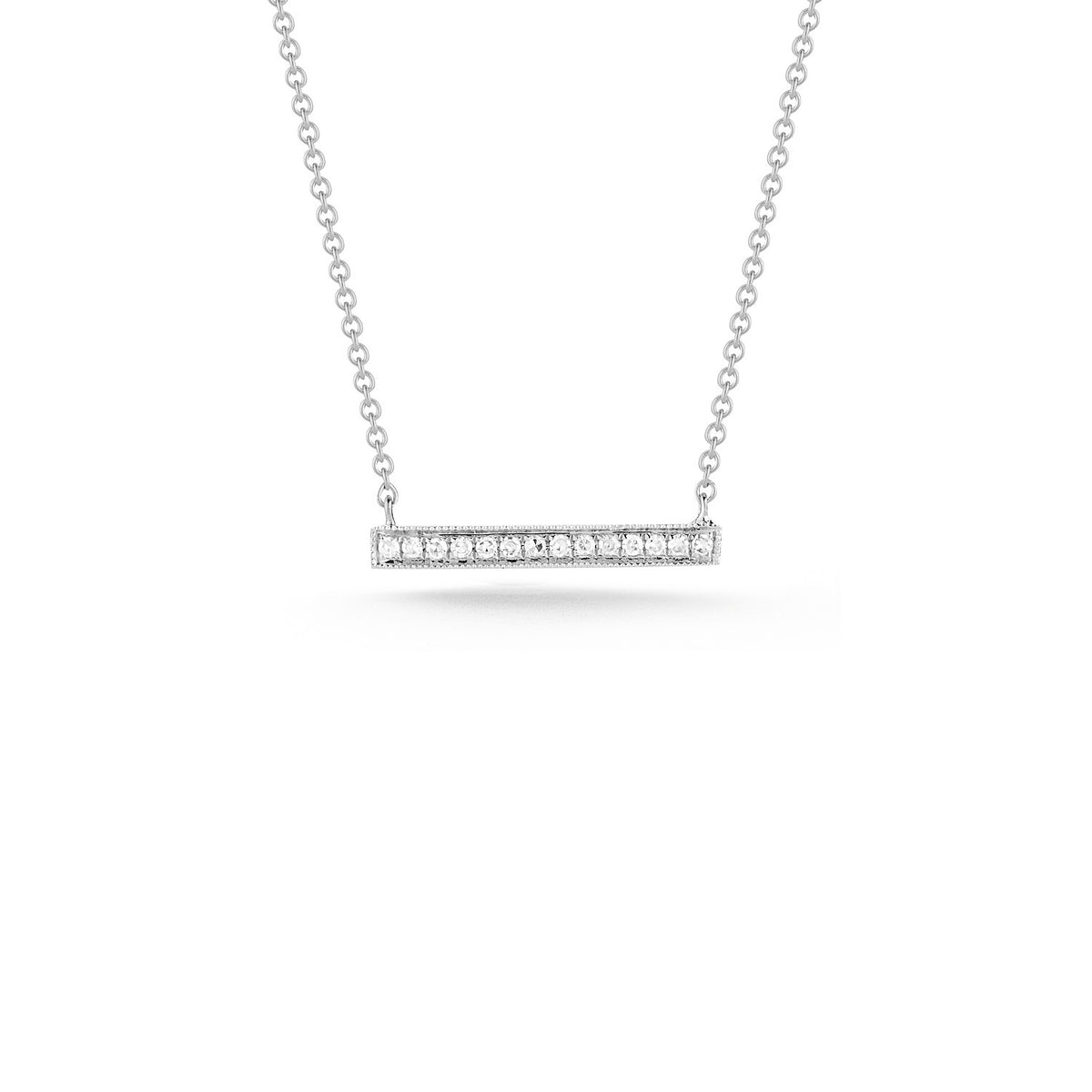 White Gold-1^Diamond Bar Necklaces: Sylvie Rose 14K White Gold Medium Bar Necklace