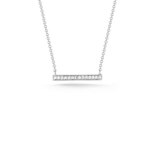 White Gold-1^Diamond Bar Necklaces: Sylvie Rose 14K White Gold Medium Bar Necklace