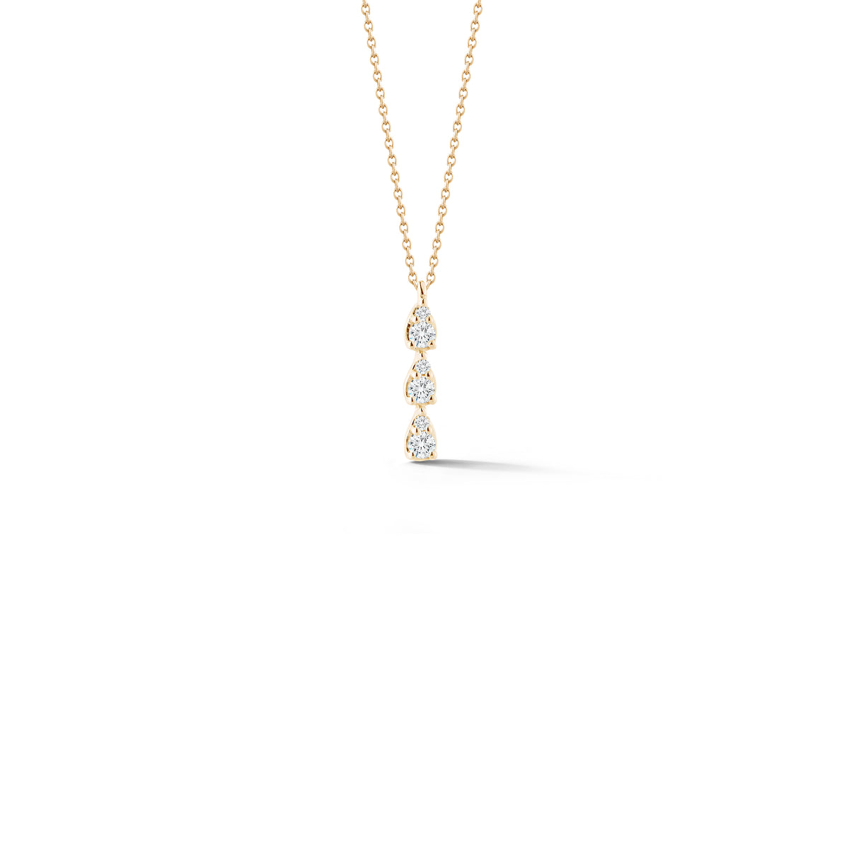 Yellow Gold-1^Teardrop Necklaces: Sophia Ryan Triple Teardrop Necklace in Yellow Gold