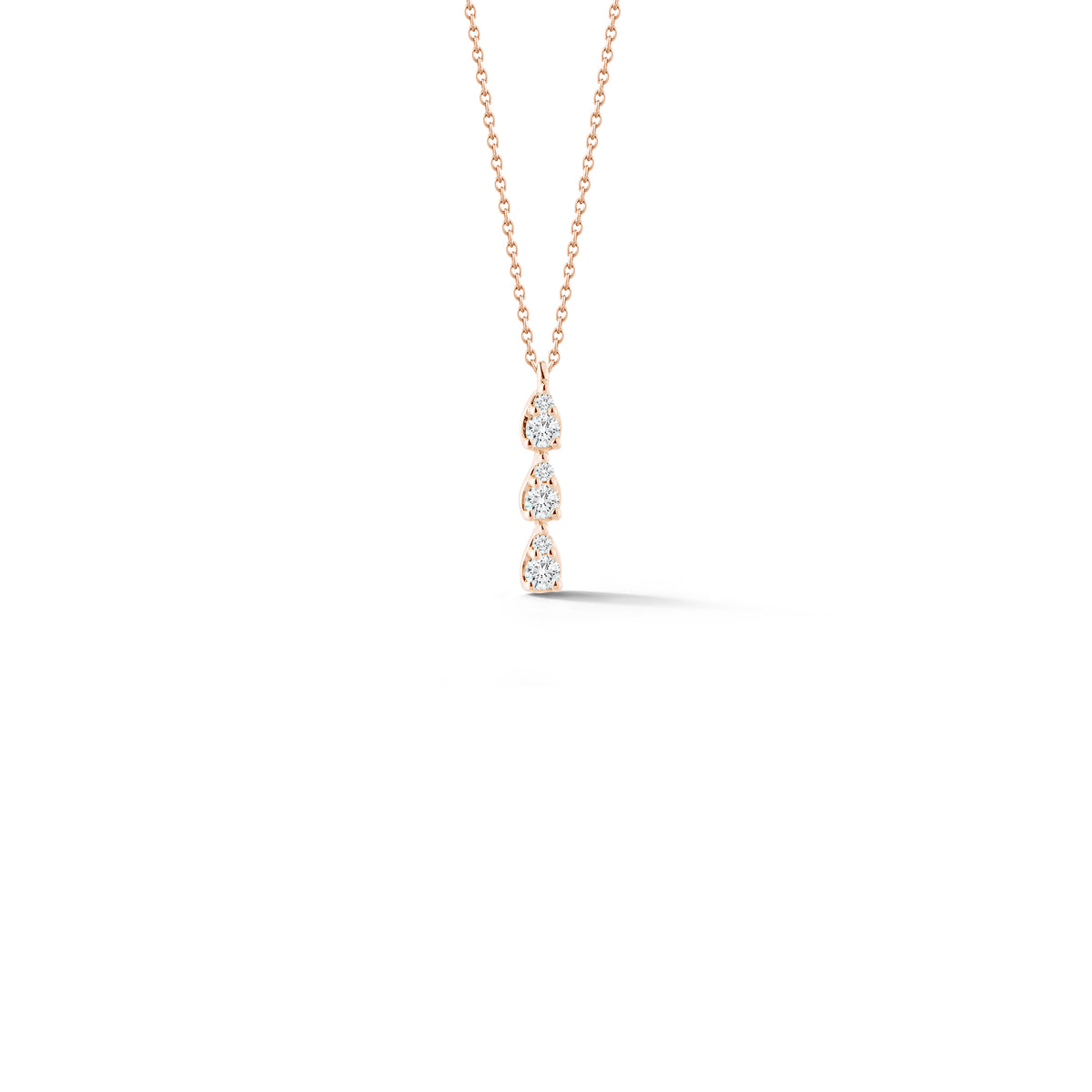 Rose Gold-1^Teardrop Necklaces: Sophia Ryan Triple Teardrop Necklace in Rose Gold