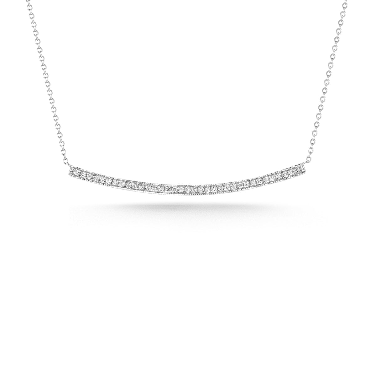 White Gold-1^Diamond Bar Necklaces: Sylvie Rose 14K White Gold & Diamond Long Bar Necklace