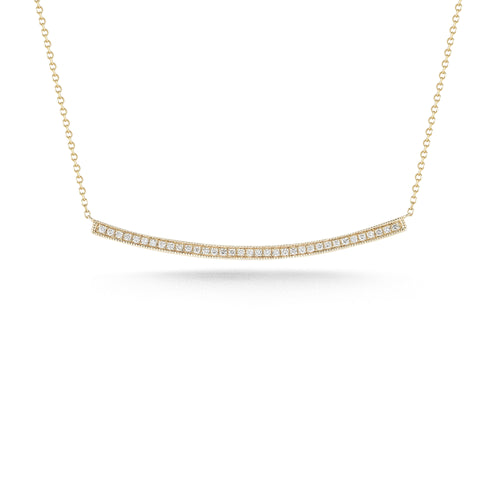 Yellow Gold-1^Diamond Bar Necklaces: Sylvie Rose 14K Yellow Gold & Diamond Long Bar Necklace