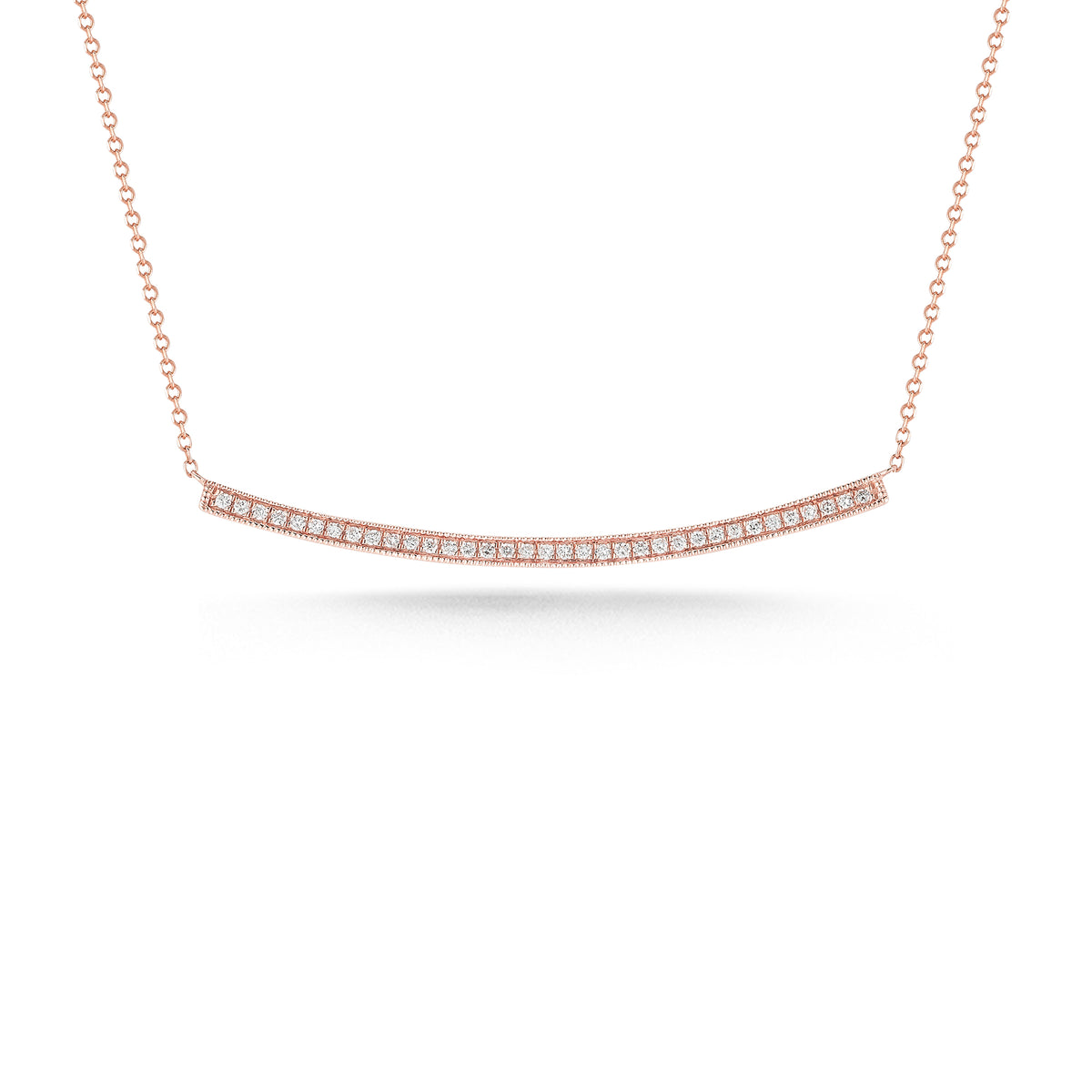 Rose Gold-1^Diamond Bar Necklaces: Sylvie Rose 14K Rose Gold & Diamond Long Bar Necklace