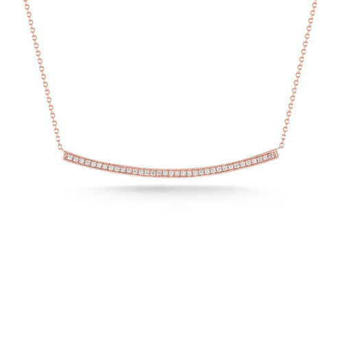 Rose Gold-1^Diamond Bar Necklaces: Sylvie Rose 14K Rose Gold & Diamond Long Bar Necklace