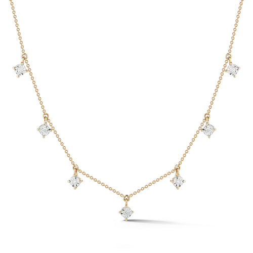 Yellow Gold-1^Diamond Station Necklaces: Ava Bea Station Necklace in Yellow Gold
