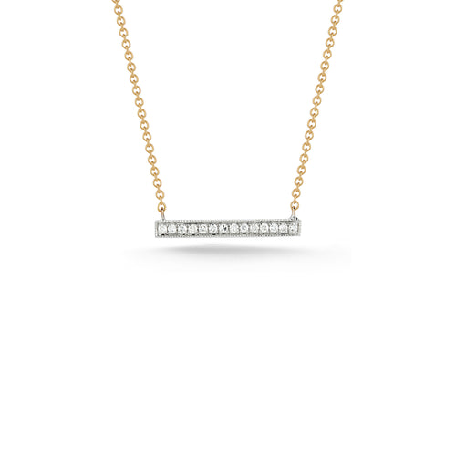 Yellow Gold-1^Diamond Bar Necklaces: Sylvie Rose 14K Yellow Gold Medium Bar Necklace