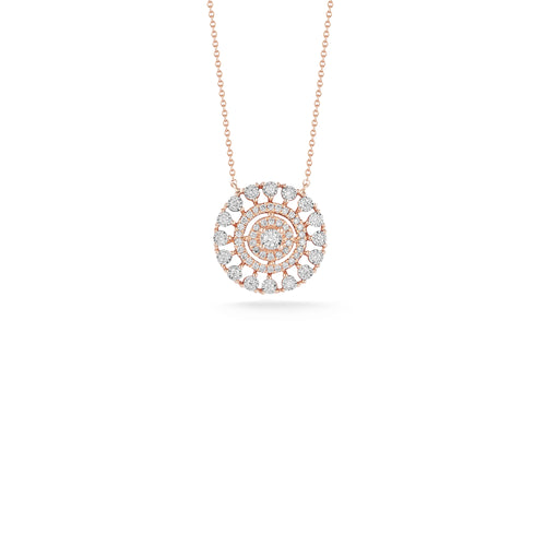 Rose Gold-1^-Designer Diamond Necklaces: Ava Bea Medallion Necklace in Rose Gold
