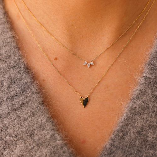 Rose Gold-2^Diamond Pendant Necklaces: Taylor Elaine Trio Pear Necklace in Rose Gold