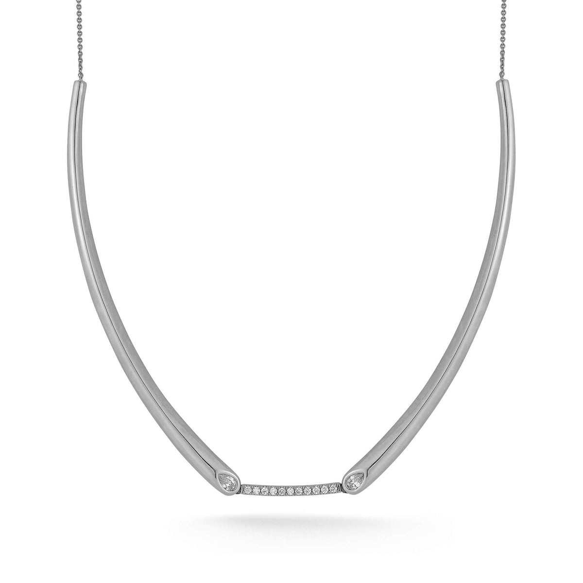 White Gold-1^Diamond Designer Necklaces: Taylor Elaine Collar Necklace in White Gold