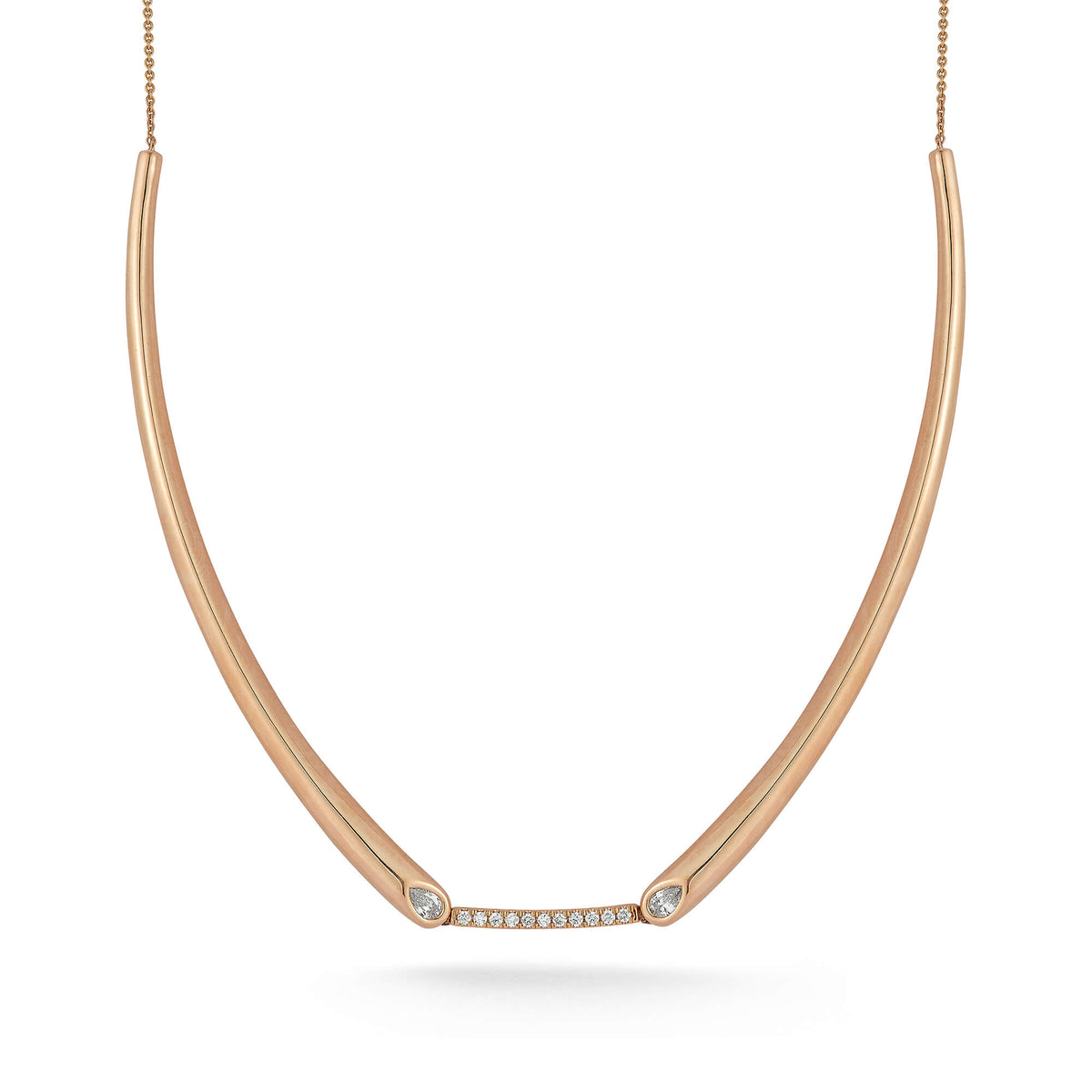 Rose Gold-1^Diamond Designer Necklaces: Taylor Elaine Collar Necklace in Rose Gold
