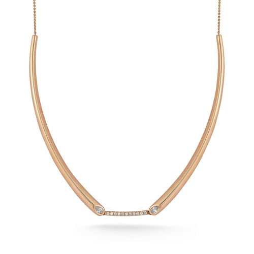 Rose Gold-1^Diamond Designer Necklaces: Taylor Elaine Collar Necklace in Rose Gold