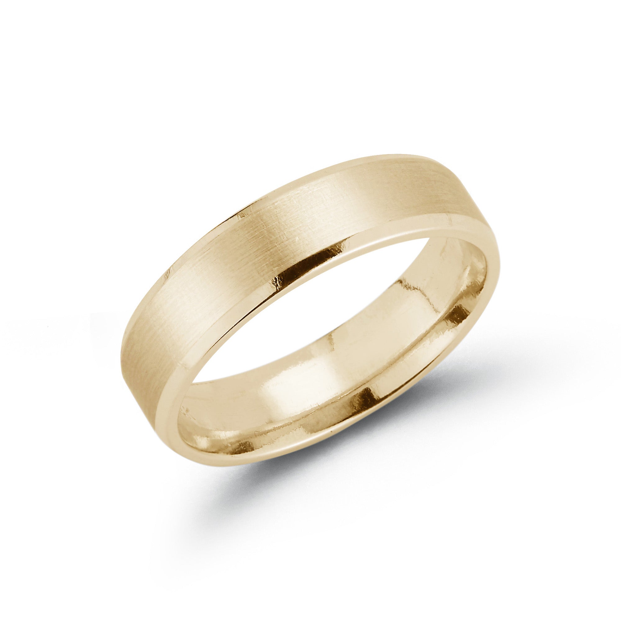 Men's 6mm Gold Flat & Beveled Edge Wedding Band | Dana Rebecca Designs Men's 6mm Gold Flat & Beveled Edge Wedding Band | Dana Rebecca Designs