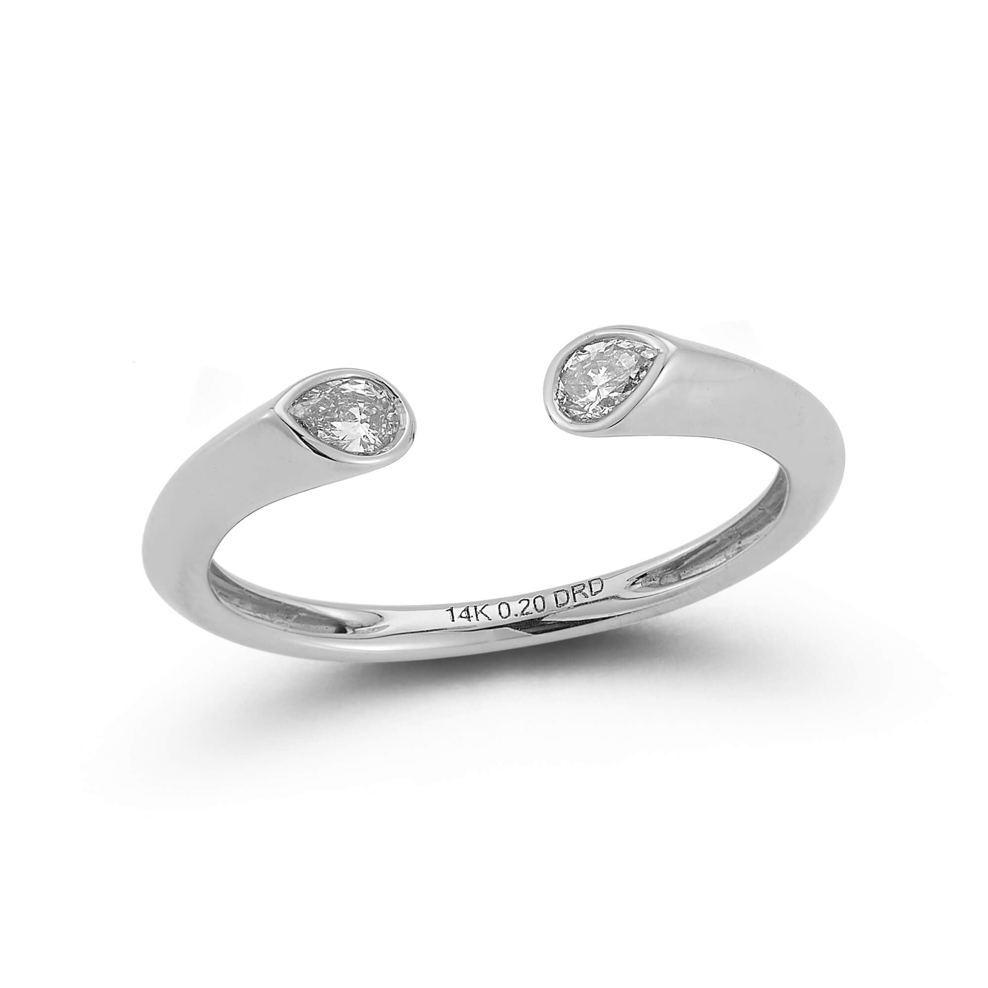 14K Gold Ring With Pear Diamonds | Dana Rebecca Designs