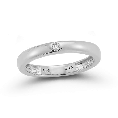 White Gold-1^Diamond Stacking Rings: DRD x Julia McGuire Round Stacking Ring in White Gold