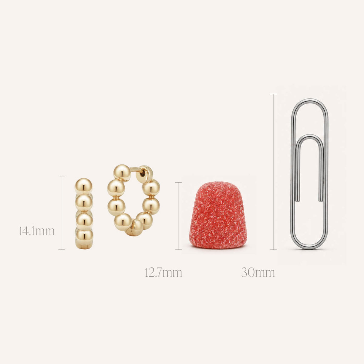 Yellow Gold-6^Diamond Huggie Earrings: Poppy Rae Pebble Hoops in Yellow Gold
