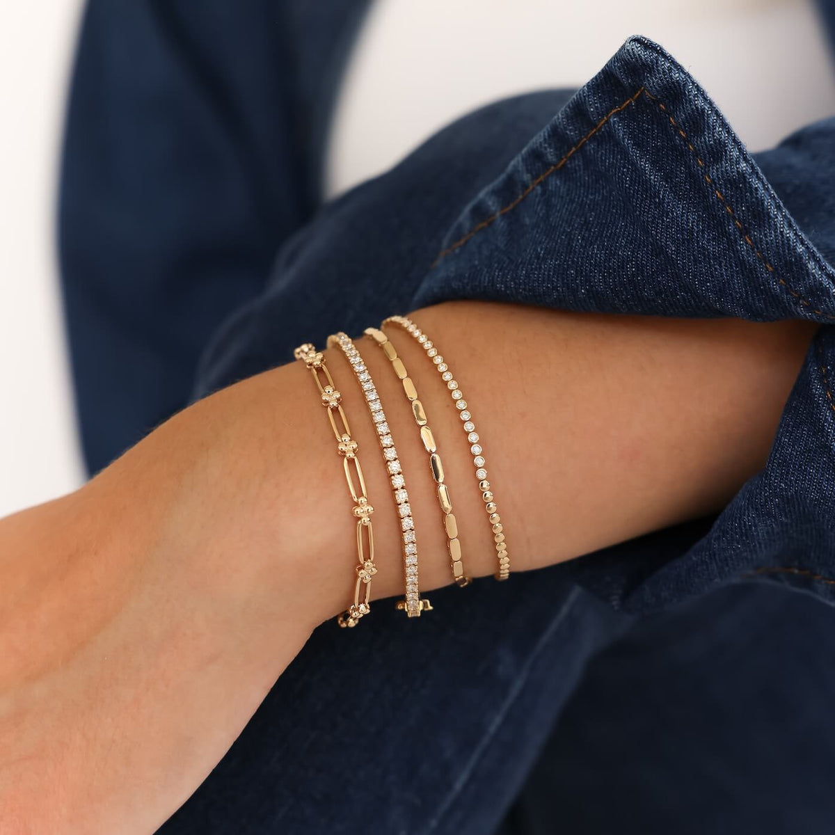 Yellow Gold^6-Gold Designer Bracelets: Melody Eden Gold Bar Bracelet in Yellow Gold