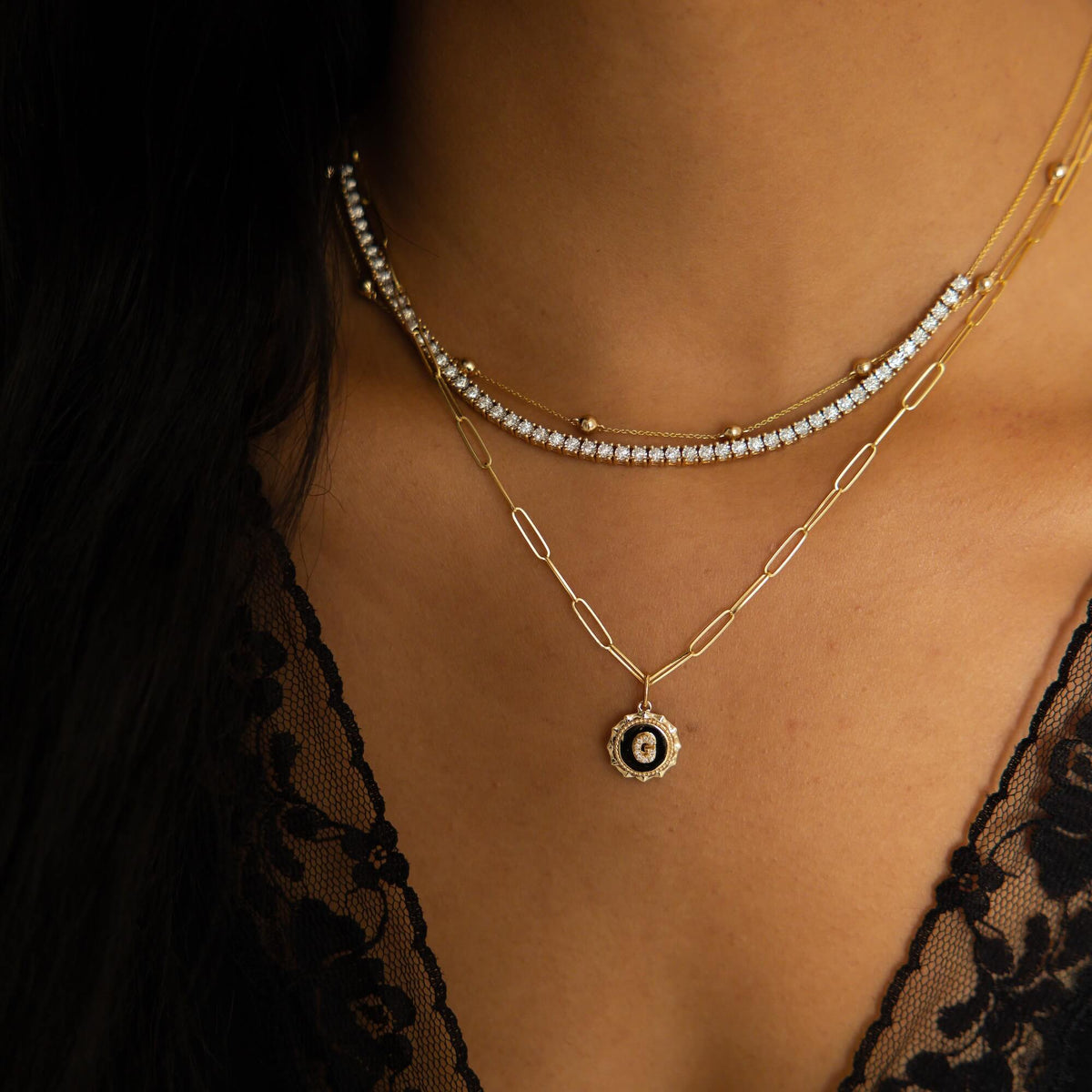 Yellow Gold-6^Diamond Tennis Necklaces: Ava Bea Tennis Necklace in Yellow Gold