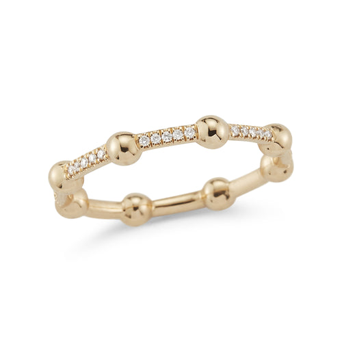 Yellow Gold-1^Designer Diamond Ring: Poppy Rae Large Diamond Pebble Ring in Yellow Gold