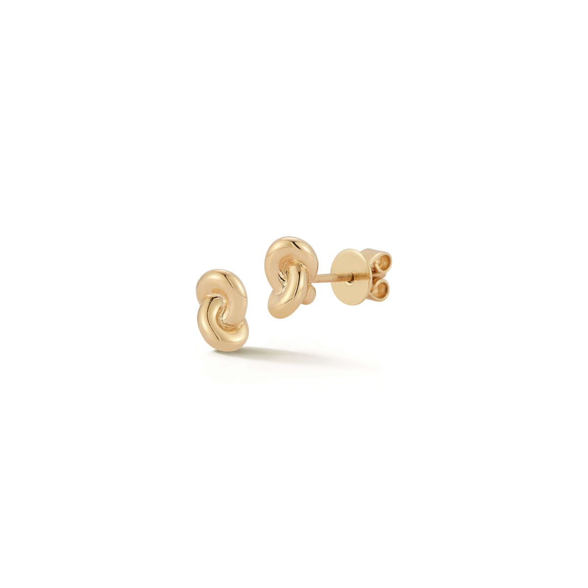 Yellow Gold-1^Designer Stud Earrings: Nana Bernice Mini Gold Knot Studs in Yellow Gold
