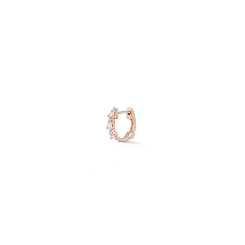 Rose Gold-1^Single Earrings: Sophia Ryan Teardrop Single Mini Huggie in Rose Gold