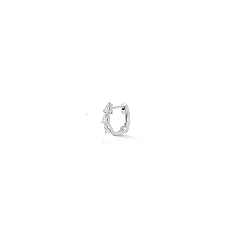 White Gold-1^Single Earrings: Sophia Ryan Teardrop Single Mini Huggie in White Gold